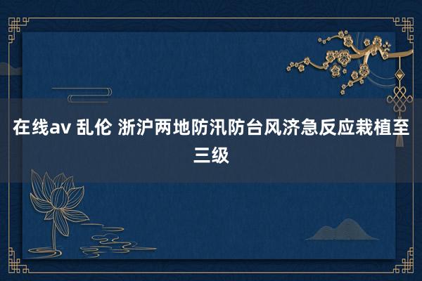 在线av 乱伦 浙沪两地防汛防台风济急反应栽植至三级