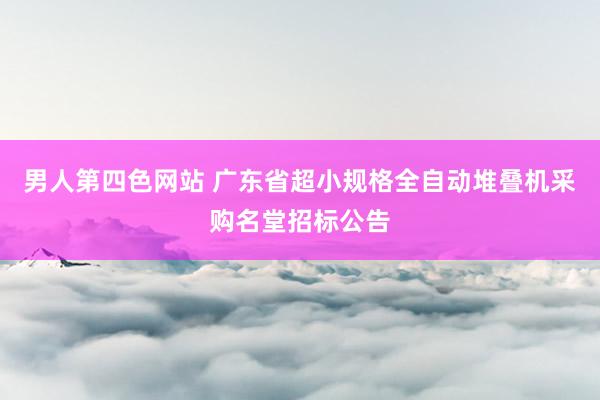 男人第四色网站 广东省超小规格全自动堆叠机采购名堂招标公告