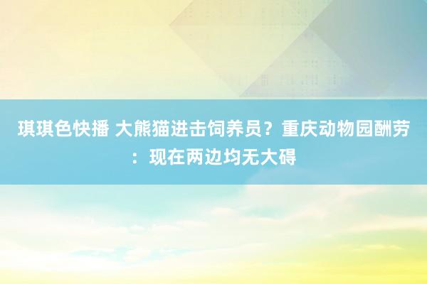 琪琪色快播 大熊猫进击饲养员？重庆动物园酬劳：现在两边均无大碍