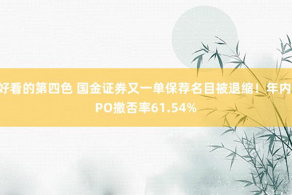 好看的第四色 国金证券又一单保荐名目被退缩！年内IPO撤否率61.54%