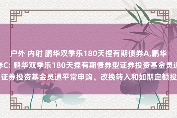 户外 内射 鹏华双季乐180天捏有期债券A，鹏华双季乐180天捏有期债券C: 鹏华双季乐180天捏有期债券型证券投资基金灵通平常申购、改换转入和如期定额投资业务的公告