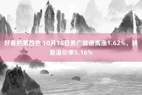 好看的第四色 10月15日贵广转债高涨1.62%，转股溢价率5.16%