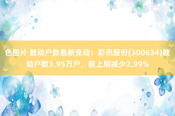 色图片 鼓动户数最新变动：彩讯股份(300634)鼓动户数3.95万户，较上期减少2.99%