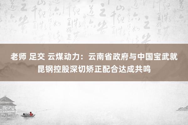 老师 足交 云煤动力：云南省政府与中国宝武就昆钢控股深切矫正配合达成共鸣