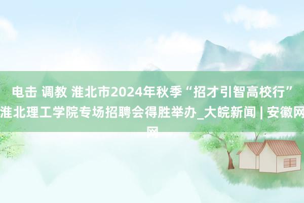 电击 调教 淮北市2024年秋季“招才引智高校行”淮北理工学院专场招聘会得胜举办_大皖新闻 | 安徽网