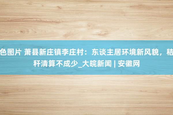 色图片 萧县新庄镇李庄村：东谈主居环境新风貌，秸秆清算不成少_大皖新闻 | 安徽网