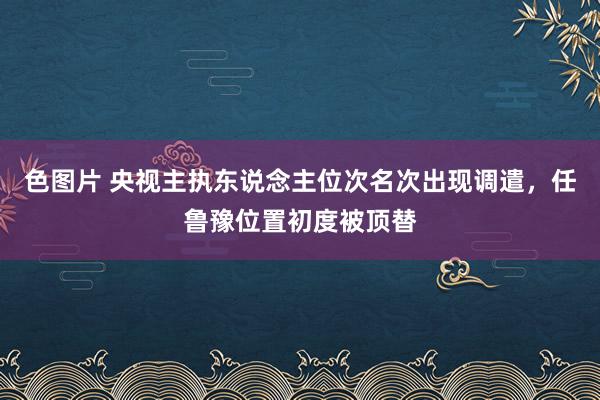 色图片 央视主执东说念主位次名次出现调遣，任鲁豫位置初度被顶替