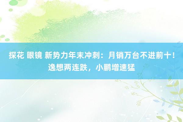 探花 眼镜 新势力年末冲刺：月销万台不进前十！逸想两连跌，小鹏增速猛