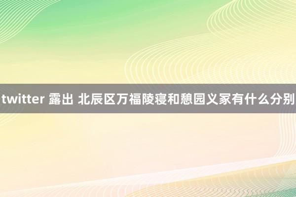 twitter 露出 北辰区万福陵寝和憩园义冢有什么分别