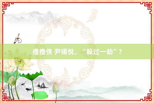 撸撸侠 尹锡悦，“躲过一劫”？