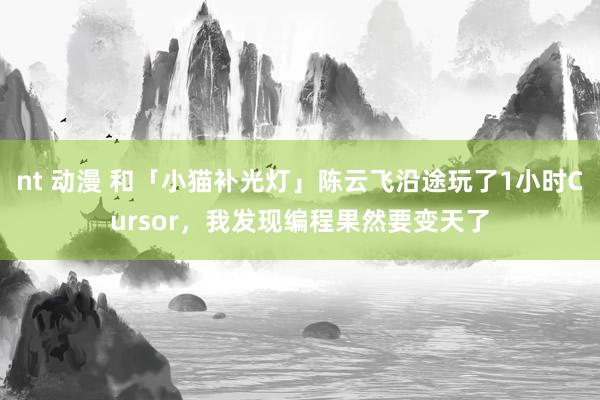 nt 动漫 和「小猫补光灯」陈云飞沿途玩了1小时Cursor，我发现编程果然要变天了