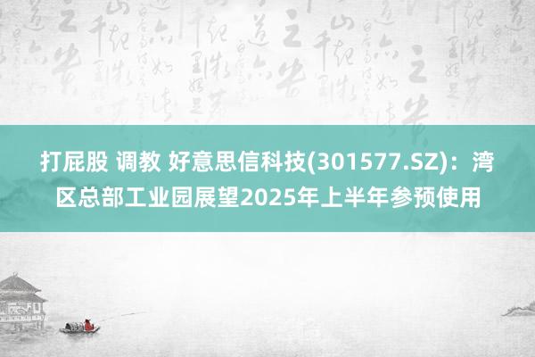 打屁股 调教 好意思信科技(301577.SZ)：湾区总部工业园展望2025年上半年参预使用