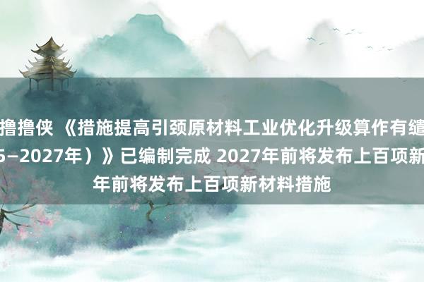 撸撸侠 《措施提高引颈原材料工业优化升级算作有缱绻（2025—2027年）》已编制完成 2027年前将发布上百项新材料措施