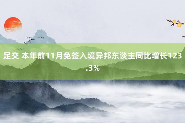 足交 本年前11月免签入境异邦东谈主同比增长123.3%