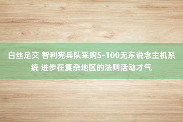 白丝足交 智利宪兵队采购S-100无东说念主机系统 进步在复杂地区的法则活动才气