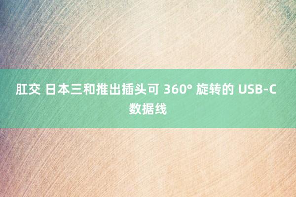 肛交 日本三和推出插头可 360° 旋转的 USB-C 数据线