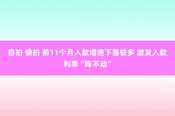 自拍 偷拍 前11个月入款增速下落较多 激发入款利率“降不动”