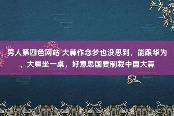 男人第四色网站 大蒜作念梦也没思到，能跟华为、大疆坐一桌，好意思国要制裁中国大蒜