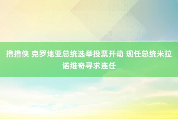 撸撸侠 克罗地亚总统选举投票开动 现任总统米拉诺维奇寻求连任