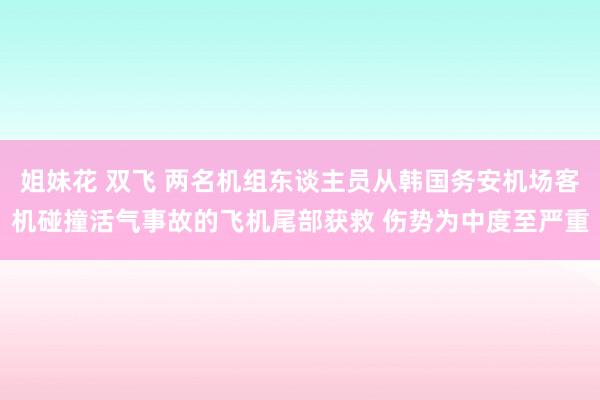 姐妹花 双飞 两名机组东谈主员从韩国务安机场客机碰撞活气事故的飞机尾部获救 伤势为中度至严重