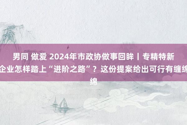 男同 做爱 2024年市政协做事回眸丨专精特新企业怎样踏上“进阶之路”？这份提案给出可行有缠绵