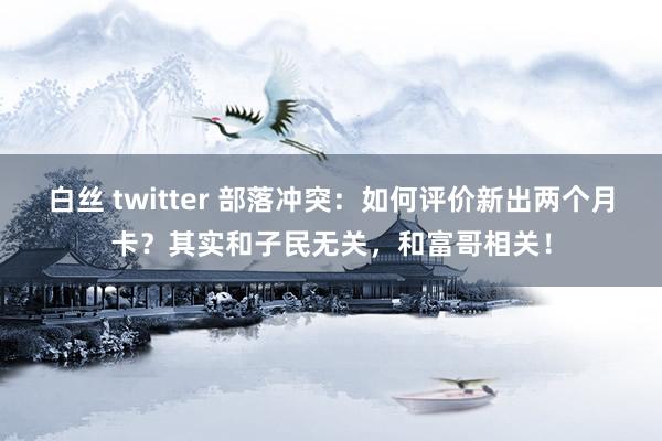 白丝 twitter 部落冲突：如何评价新出两个月卡？其实和子民无关，和富哥相关！