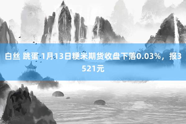 白丝 跳蛋 1月13日粳米期货收盘下落0.03%，报3521元