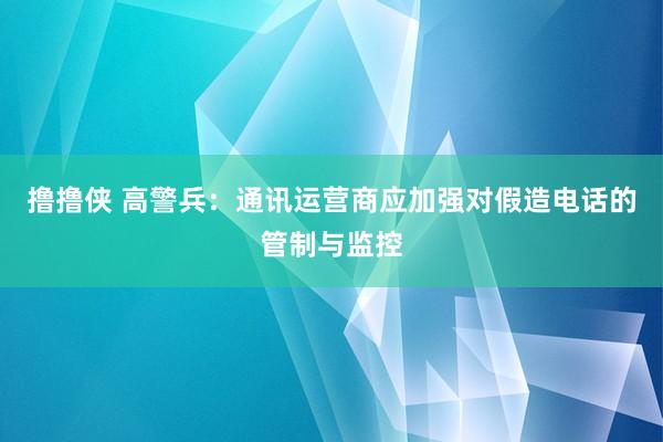 撸撸侠 高警兵：通讯运营商应加强对假造电话的管制与监控