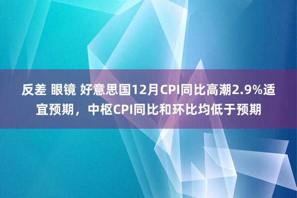 反差 眼镜 好意思国12月CPI同比高潮2.9%适宜预期，中枢CPI同比和环比均低于预期