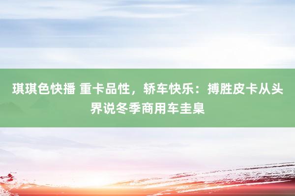 琪琪色快播 重卡品性，轿车快乐：搏胜皮卡从头界说冬季商用车圭臬